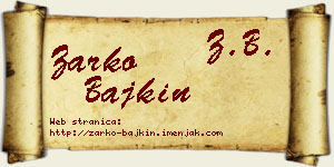 Žarko Bajkin vizit kartica